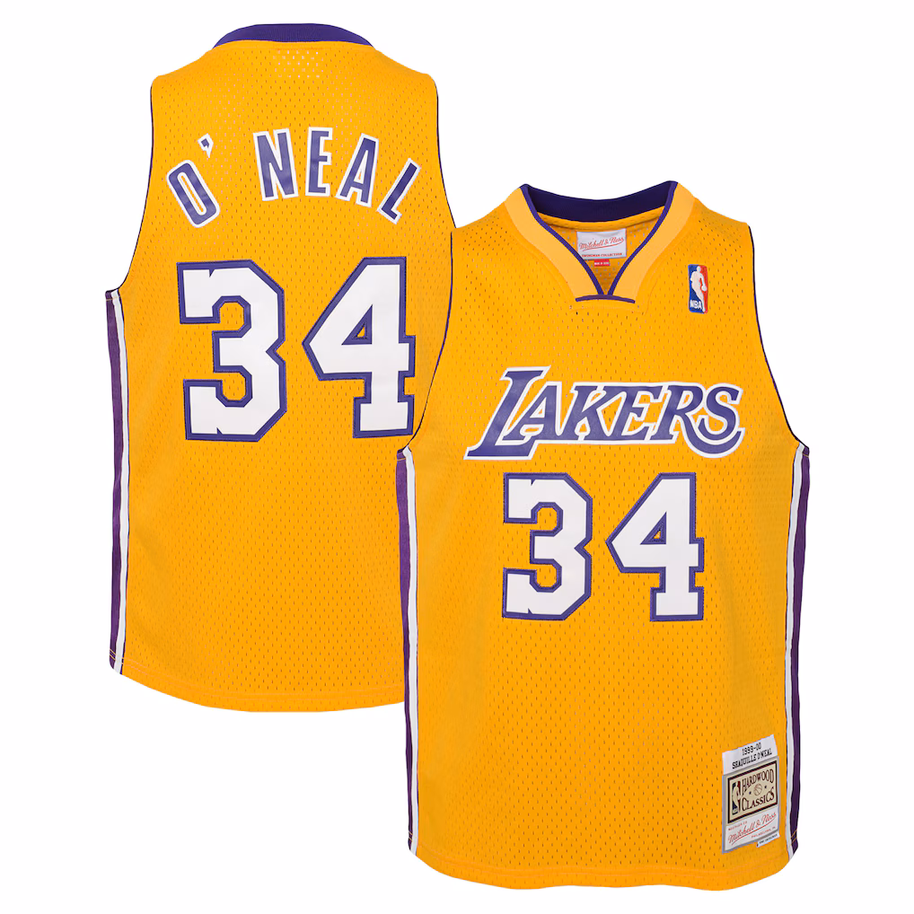 Youth Los Angeles Lakers Shaquille O'Neal Mitchell & Ness Gold 1999/00 Hardwood Classics Swingman Jersey - Jersey