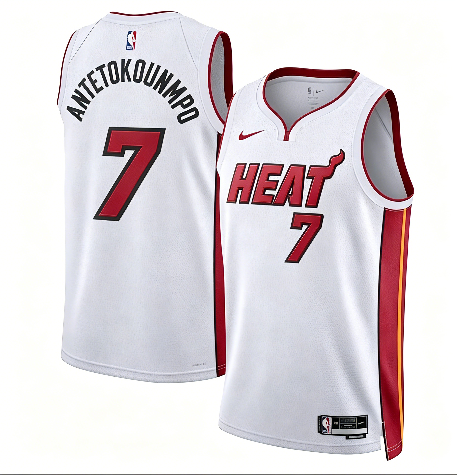 Men's Miami Heat Giannis Antetokounmpo Fanatics White Fast Break Replica Player Jersey - Icon Edition - Jersey