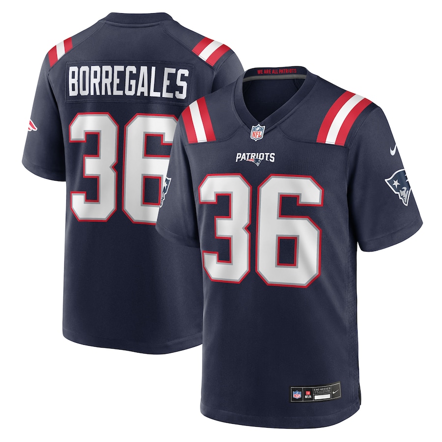 Men's New England Patriots Andres Borregales Nike Navy Team Game Jersey - Jersey