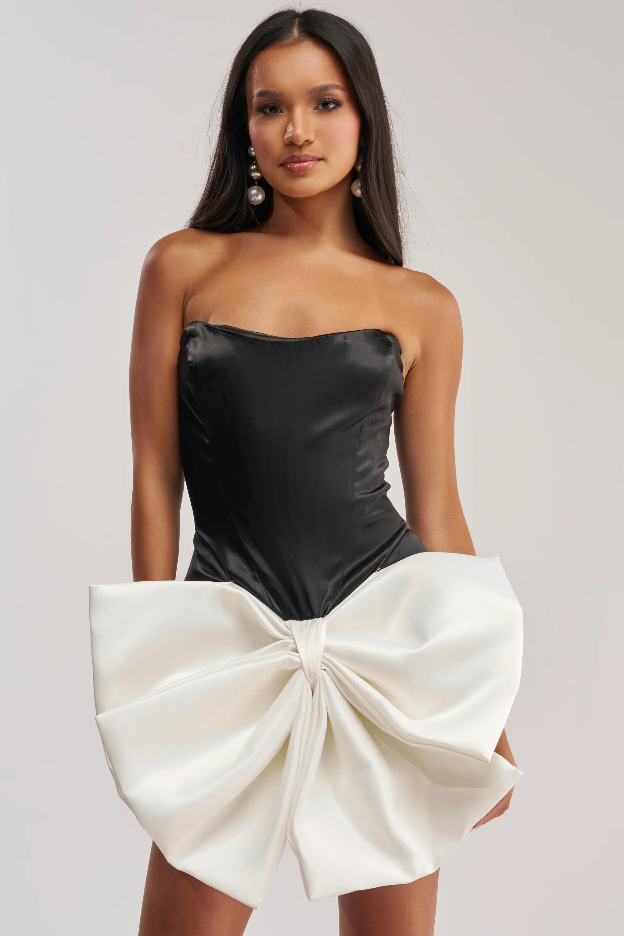 SITTING PRETTY BOW MINI DRESS - Akira Wear