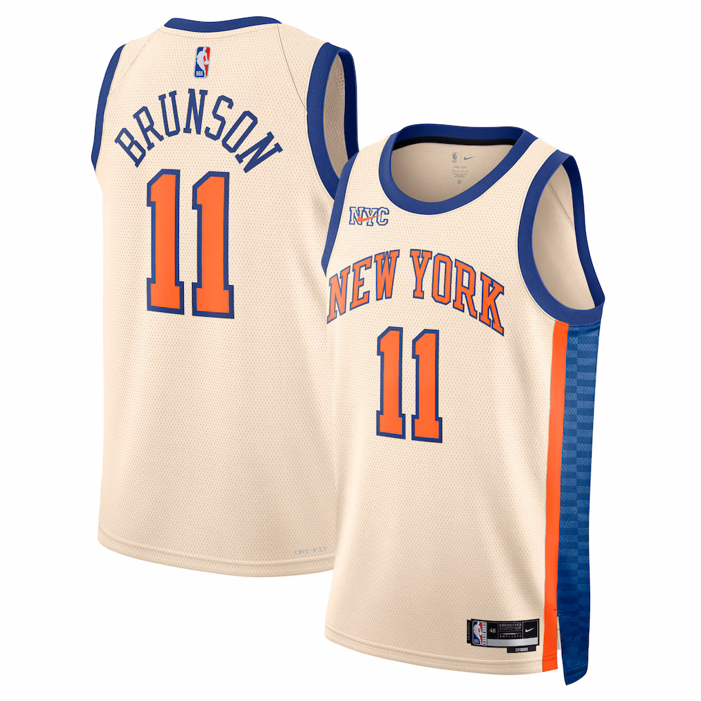 Unisex New York Knicks Jalen Brunson Nike Cream 2025/26 Swingman Jersey - City Edition - Jersey