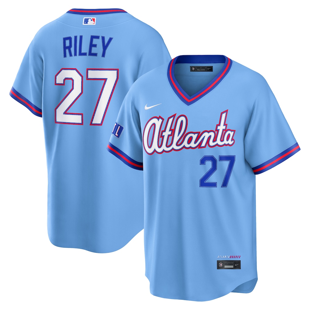 Men's Atlanta Braves Austin Riley Nike Powder Blue 2026 City Connect Stadium Jersey - Jersey