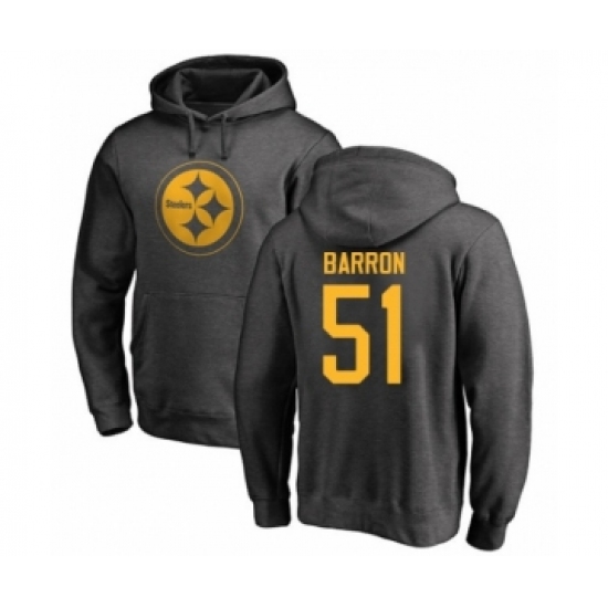 Pittsburgh Steelers #51 Mark Barron Ash One Color Pullover Hoodie - Jersey