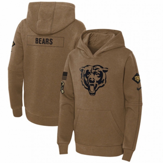 Youth Chicago Bears Nike Brown 2023 Salute to Service Club Fleece Pullover Hoodie - Jersey