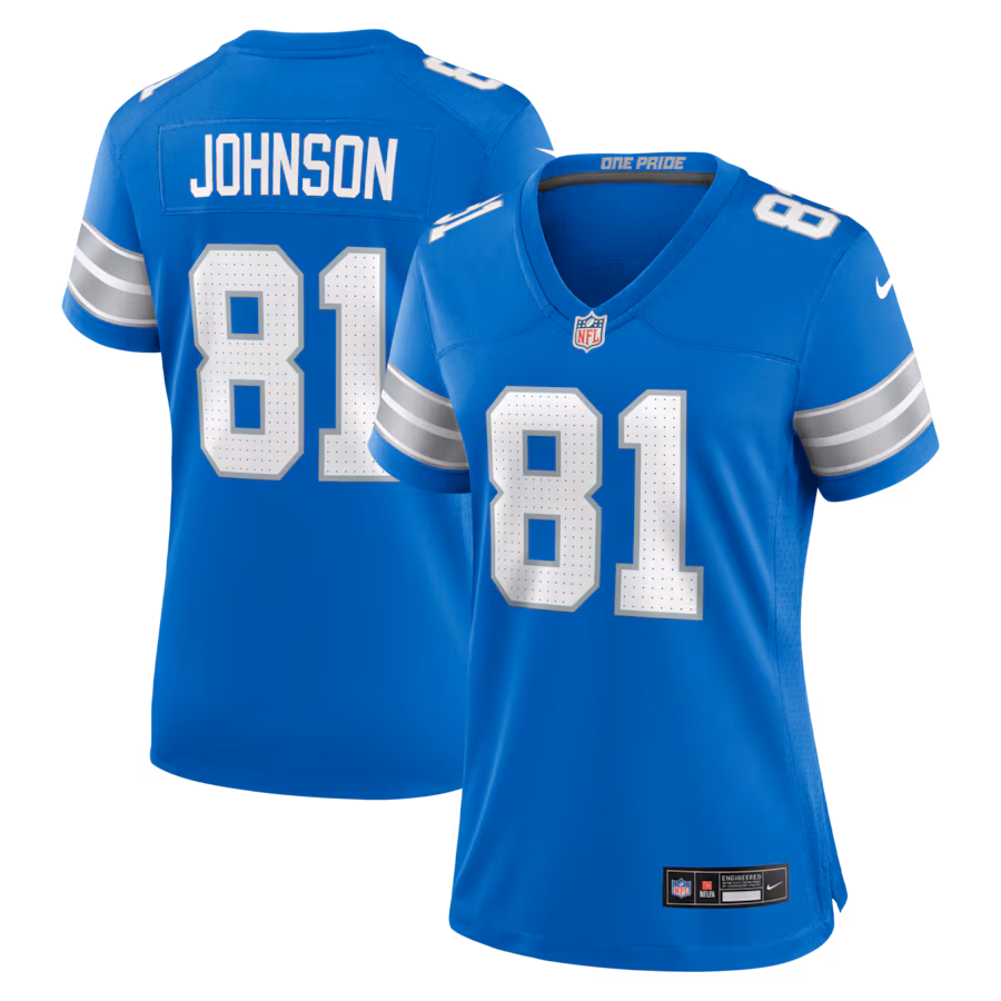 Women's Detroit Lions Calvin Johnson Nike Blue Team Retired Game Jersey - Jersey