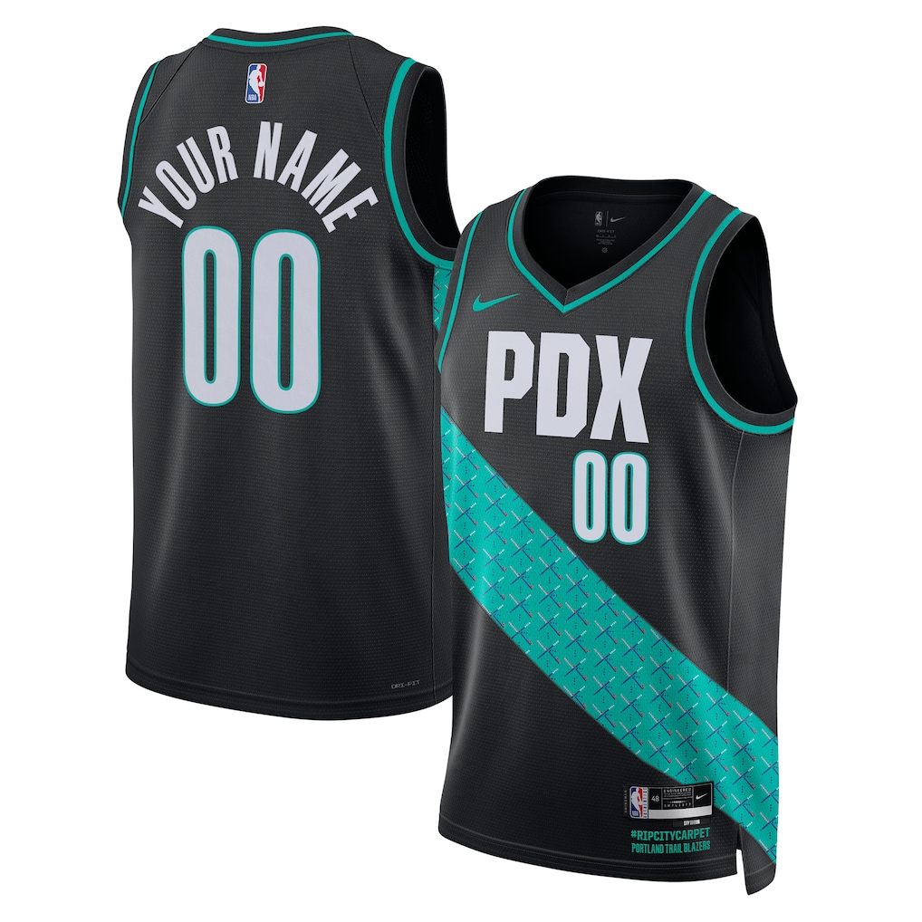 Unisex Portland Trail Blazers Nike Black 2025/26 City Edition Swingman Custom Jersey - Jersey