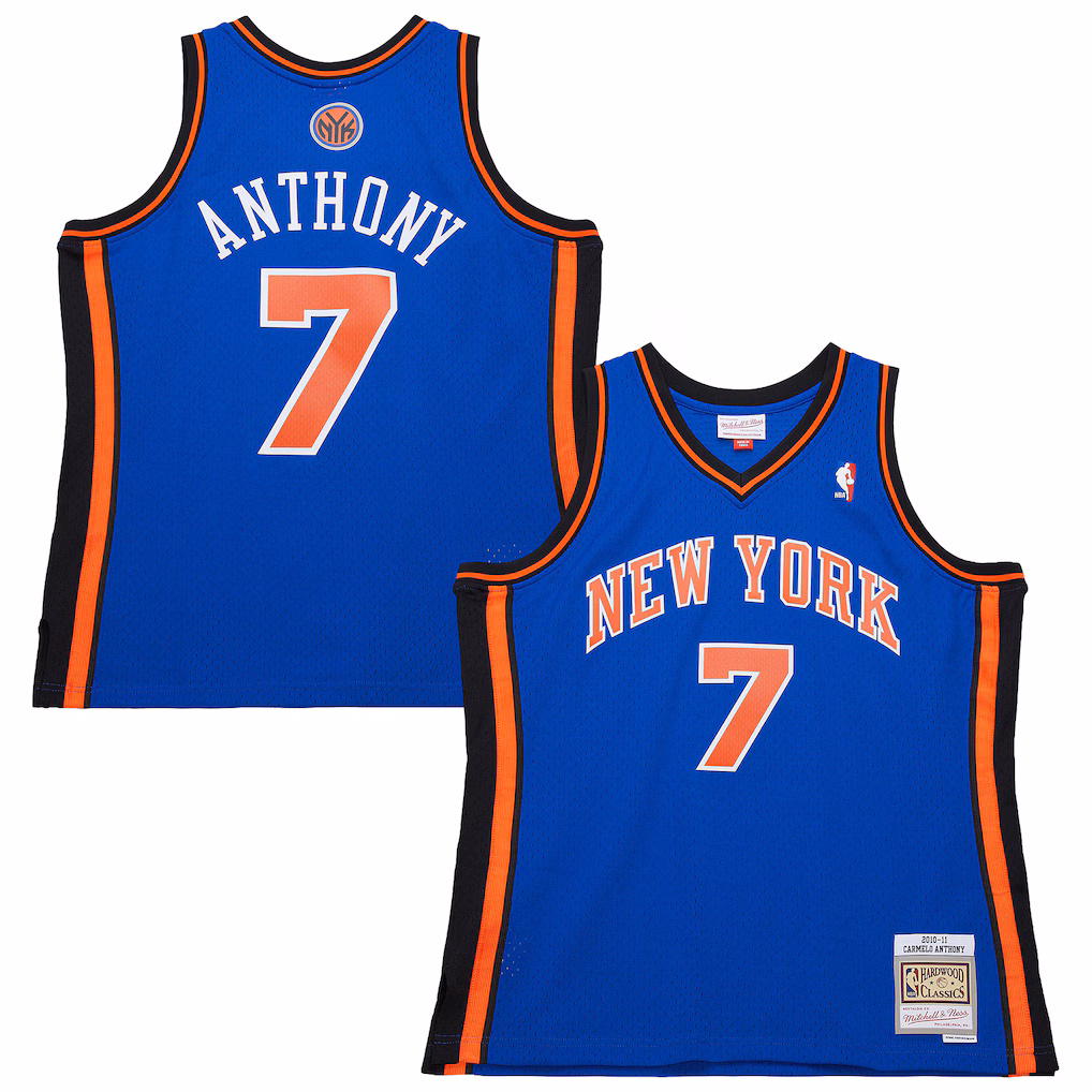 Men's New York Knicks Carmelo Anthony Mitchell & Ness Blue Big & Tall 2010/11 Swingman Jersey - Jersey