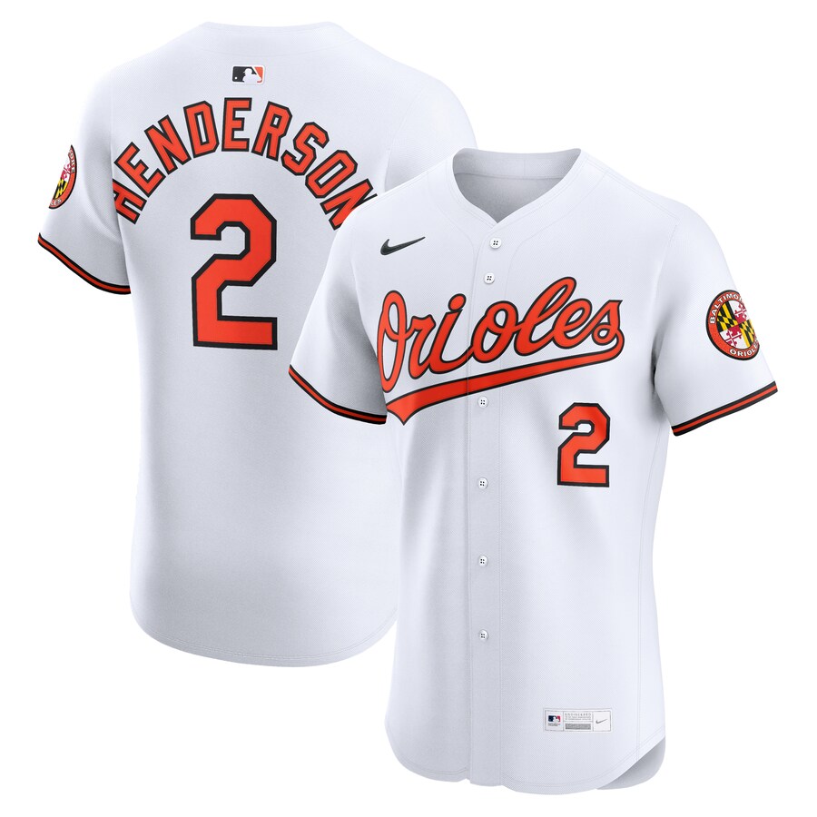 Men's Baltimore Orioles Gunnar Henderson Nike White Home Elite Jersey - Jersey