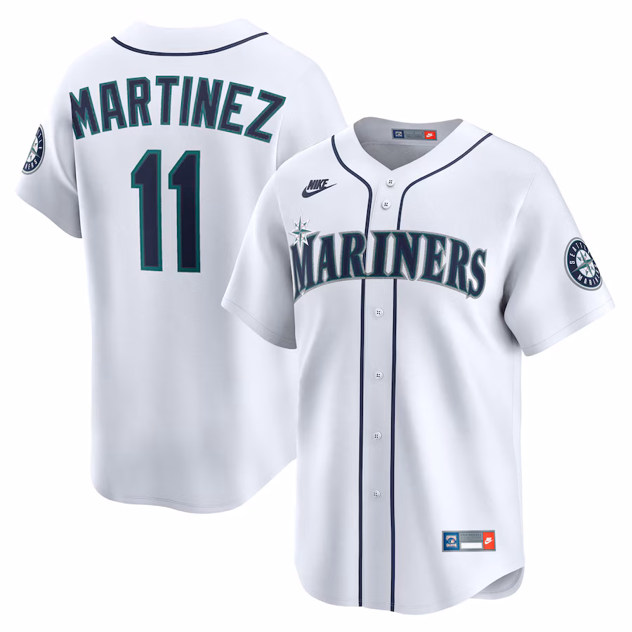 Men's Seattle Mariners Edgar Martinez Nike White Throwback Cooperstown Collection Limited Jersey - Jersey