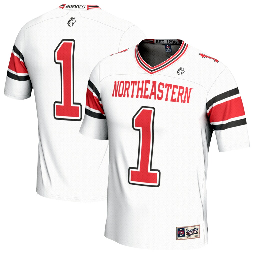 Youth GameDay Greats White #1 Northeastern Huskies Lightweight Collegiate Football Fashion Jersey - Jersey