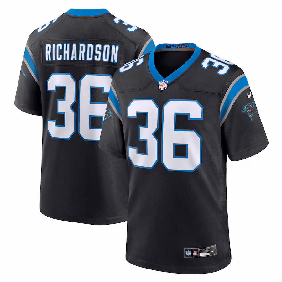 Men's Carolina Panthers Demani Richardson Nike Black Team Game Jersey - Jersey