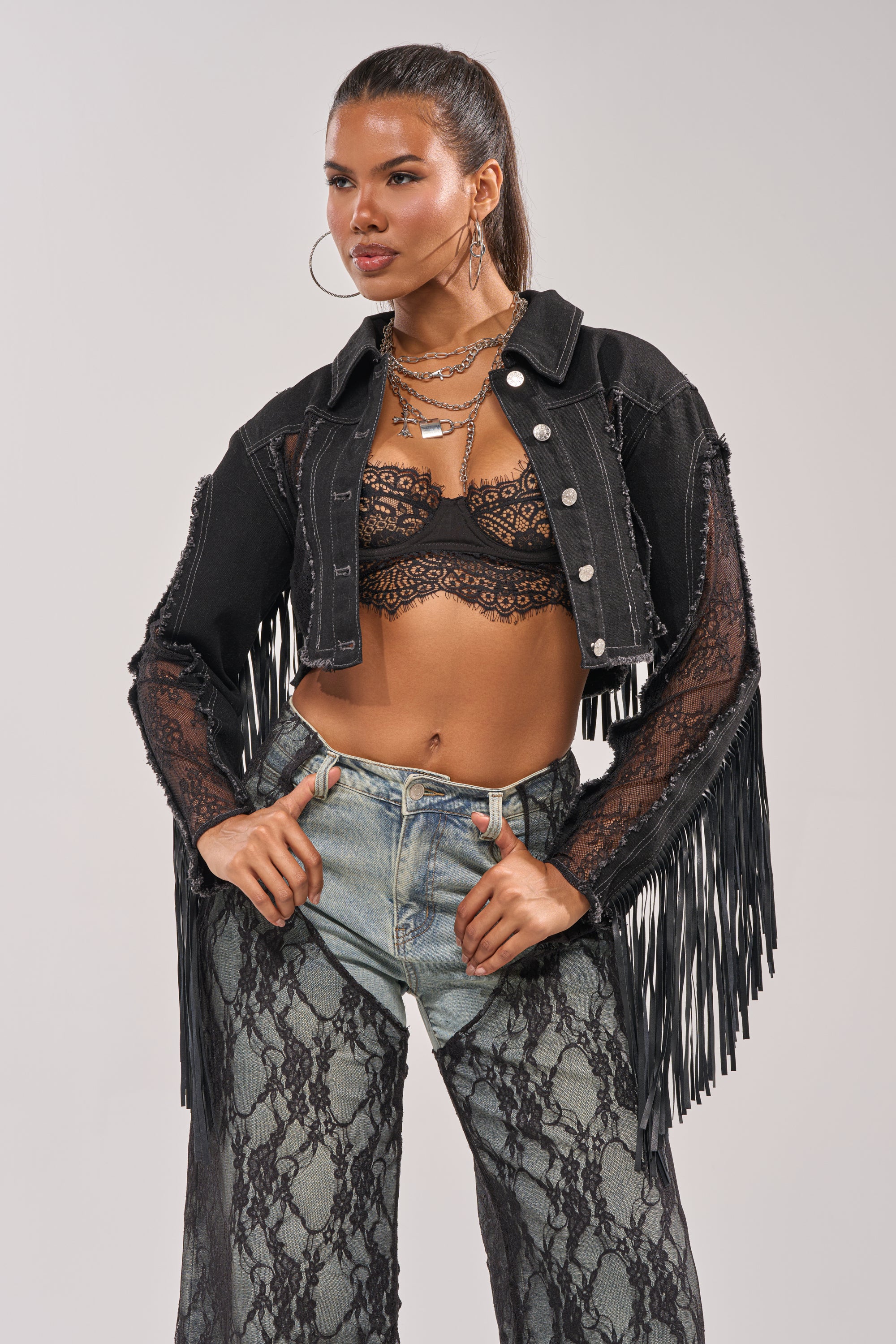 LACED AND LOADED DENIM JACKET - Akira Wear
