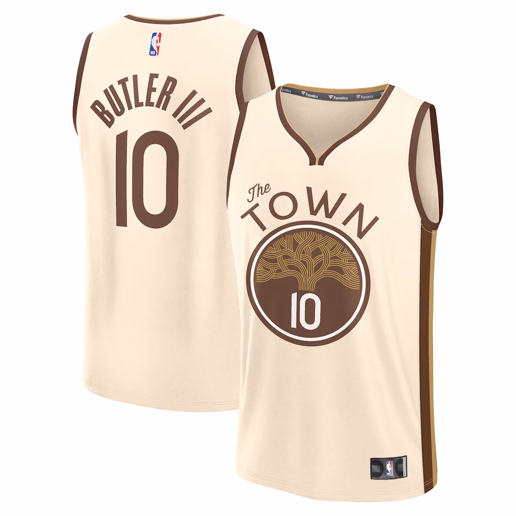 Youth Golden State Warriors Jimmy Butler III Fanatics Tan 2025/26 City Edition Fast Break Jersey - Jersey