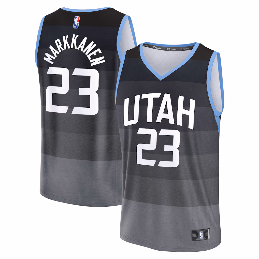 Men's Utah Jazz Lauri Markkanen Fanatics Black 2025/26 City Edition Fast Break Jersey - Jersey