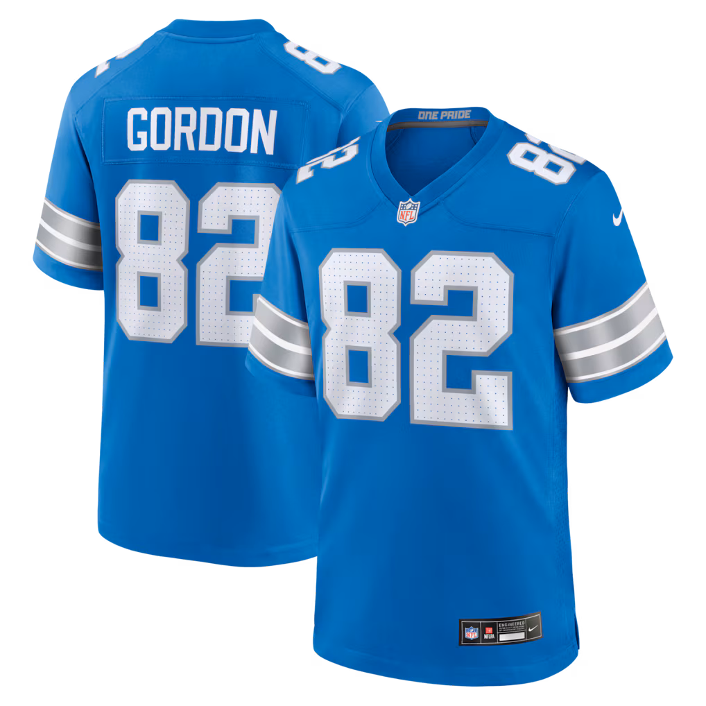 Men's Detroit Lions Thomas Gordon Nike Blue Team Game Jersey - Jersey