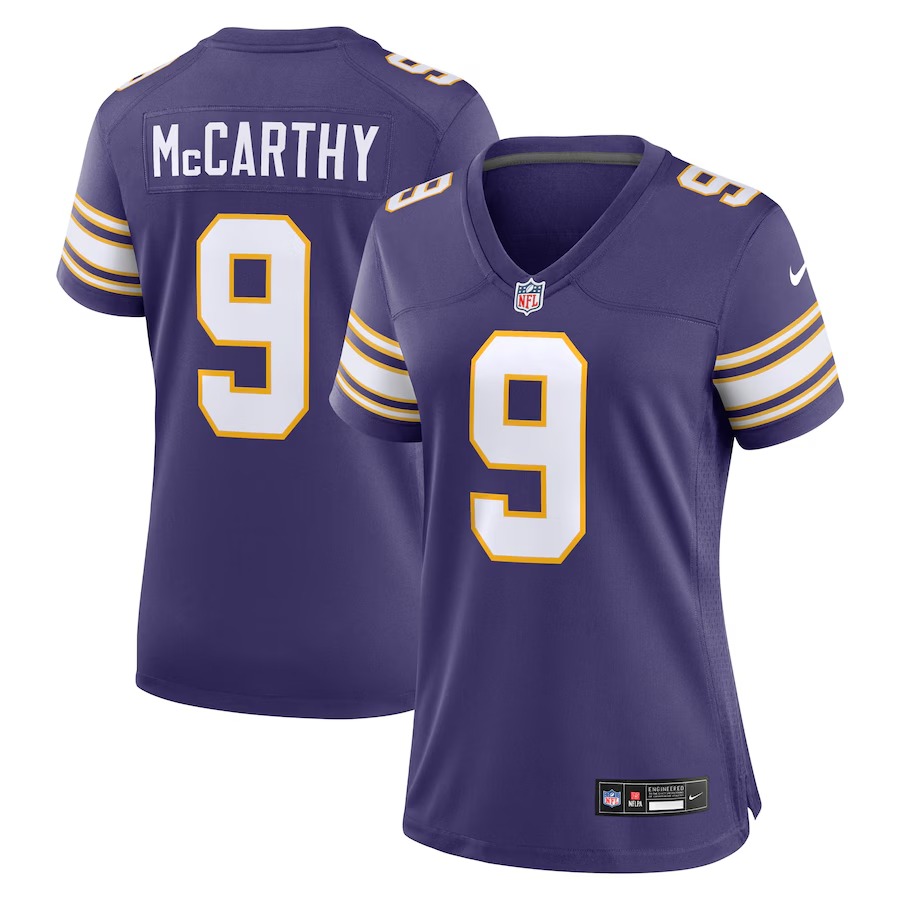 Women's Minnesota Vikings J.J. McCarthy Nike Purple 2nd Alternate  Player Game Jersey - Jersey