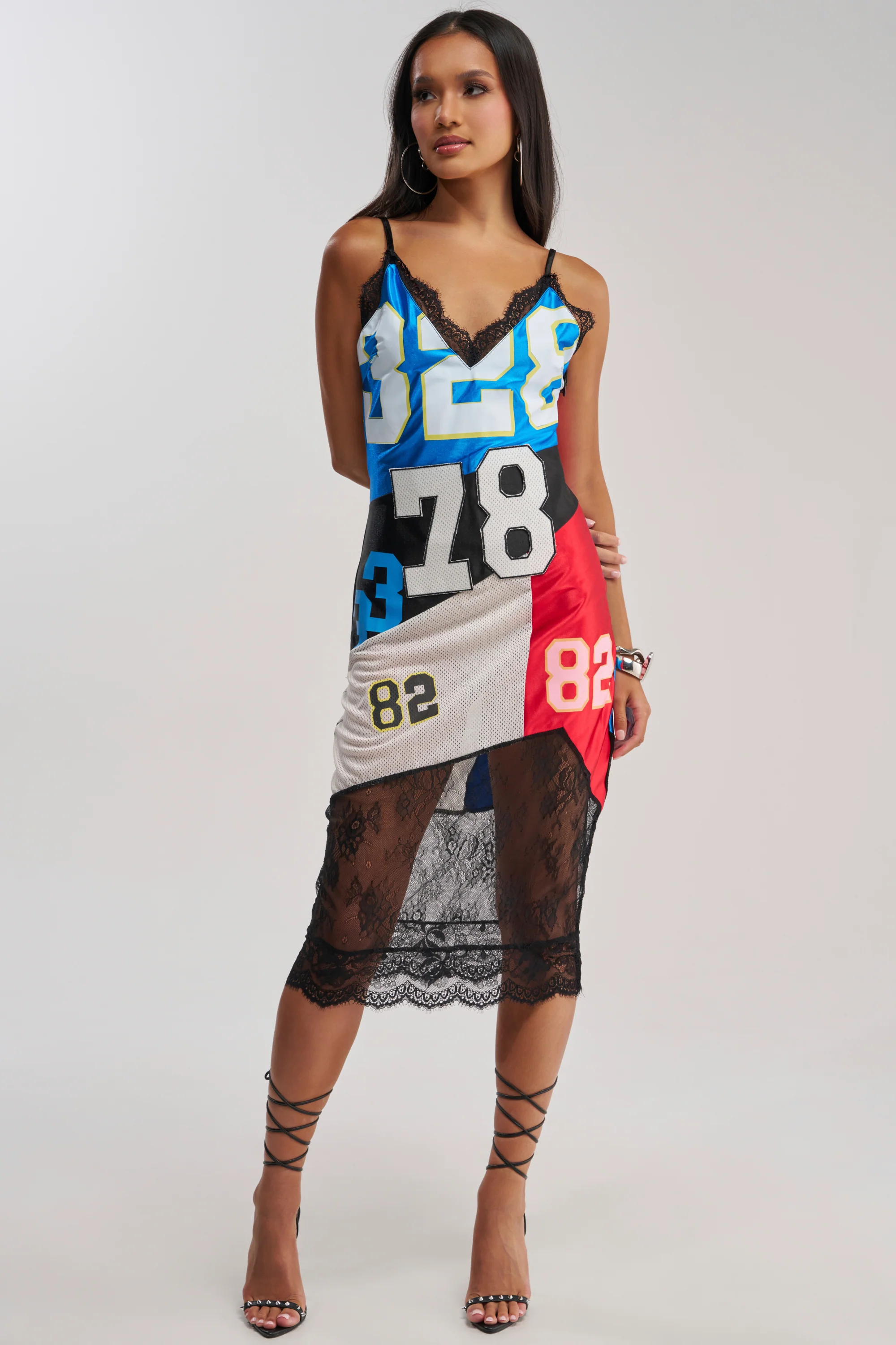 SPORT CHIC PANELED LACE MIDI DRESS - Akira Wear