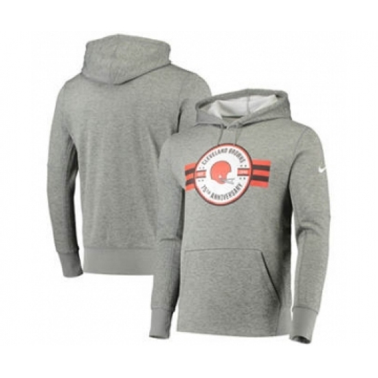 Men's Cleveland Browns 1946 75th Anniversary Gray Pullover Football Hoodie - Jersey