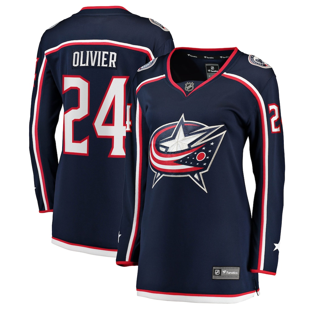 Women's Columbus Blue Jackets Mathieu Olivier Fanatics Navy Home Breakaway Jersey - Jersey