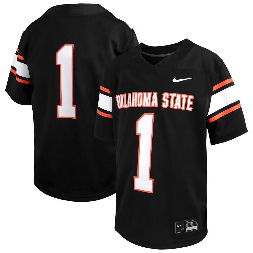 Youth Nike #1 Black Oklahoma State Cowboys Alternate Game Football Jersey - Jersey