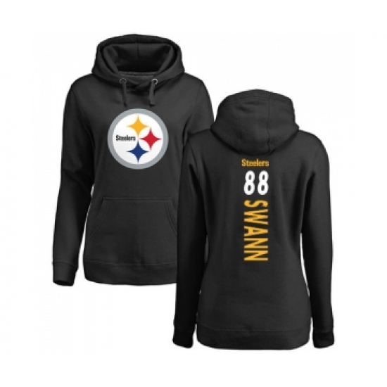 Football Women's Pittsburgh Steelers #88 Lynn Swann Black Backer Pullover Hoodie - Jersey