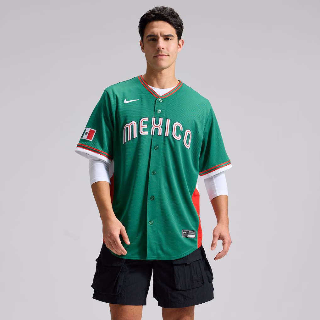 Men's Mexico Baseball Nike Green 2026 World Baseball Classic Road Stadium Jersey - Jersey