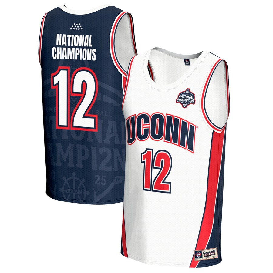 Unisex GameDay Greats  White UConn Huskies 2025 NCAA Women's Basketball National Champions Lightweight Fashion Jersey - Jersey