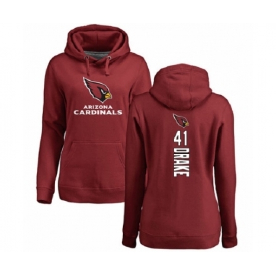 Football Women's Arizona Cardinals #41 Kenyan Drake Maroon Backer Pullover Hoodie - Jersey