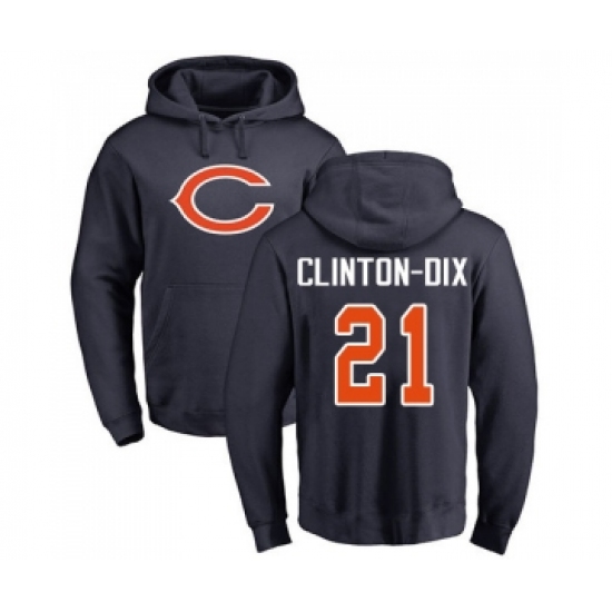 Football Chicago Bears #21 Ha Clinton-Dix Navy Blue Name & Number Logo T-Shirt - Jersey