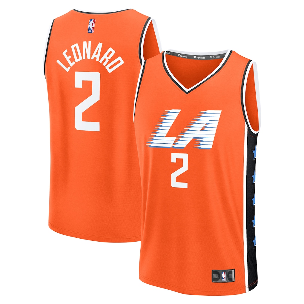 Youth LA Clippers Kawhi Leonard Fanatics Orange 2025/26 City Edition Fast Break Jersey - Jersey
