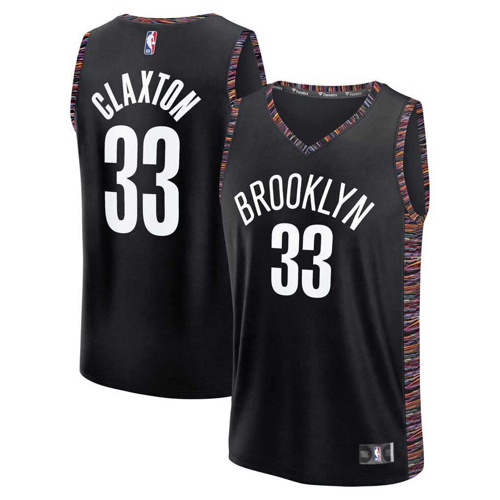 Youth Brooklyn Nets Nic Claxton Fanatics Black Fast Break Jersey - City Edition - Jersey