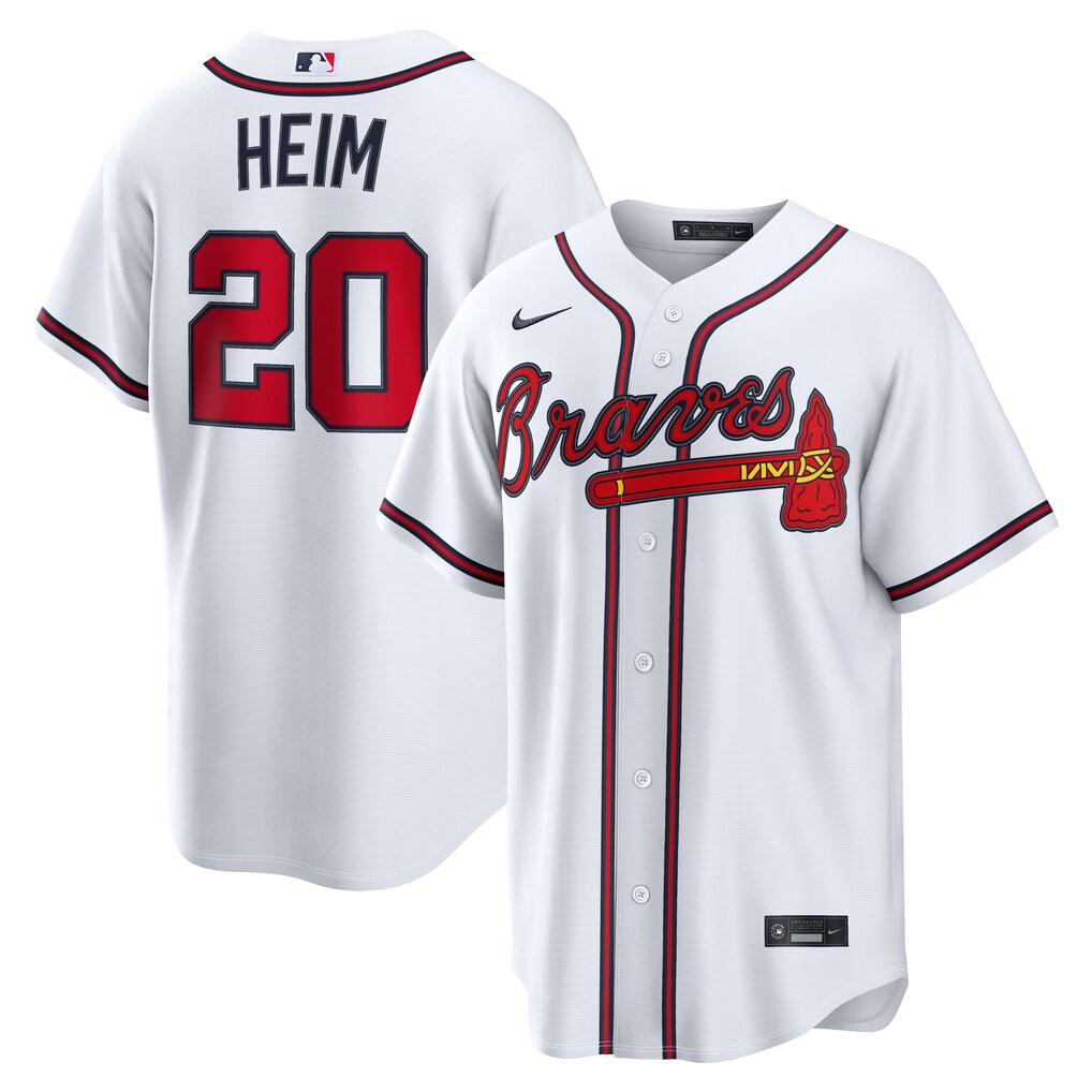Men's Atlanta Braves Jonah Heim Nike White Home Replica Jersey - Jersey