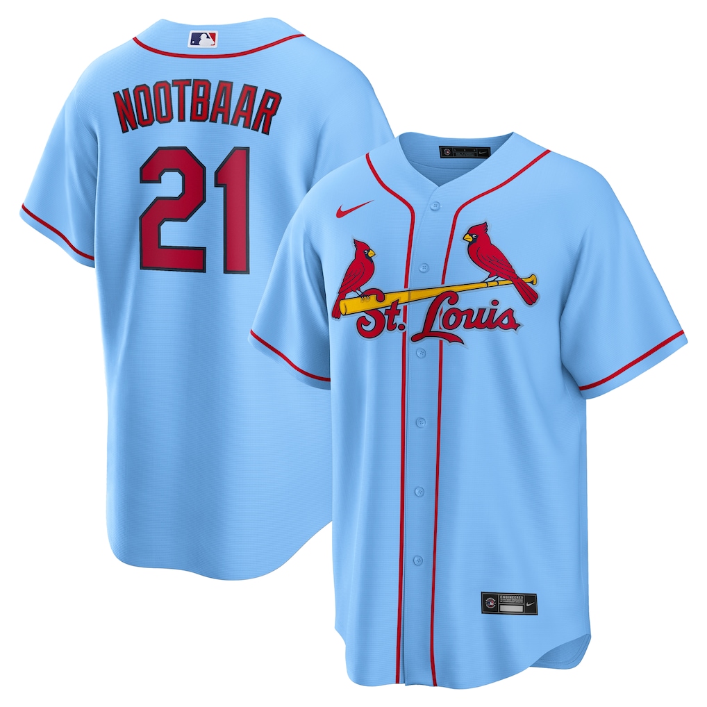 Men's St. Louis Cardinals Lars Nootbaar Nike Light Blue Alternate Replica Jersey - Jersey