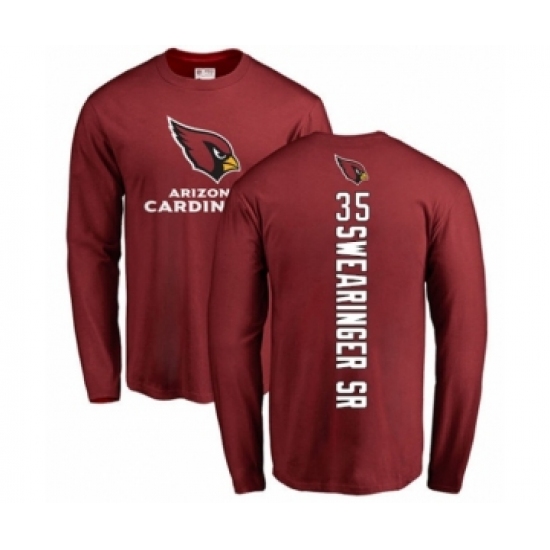 NFL Nike Arizona Cardinals #35 D.J. Swearinger SR Maroon Backer Long Sleeve T-Shirt - Jersey