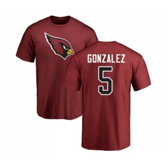Football Arizona Cardinals #5 Zane Gonzalez Maroon Name & Number Logo T-Shirt - Jersey