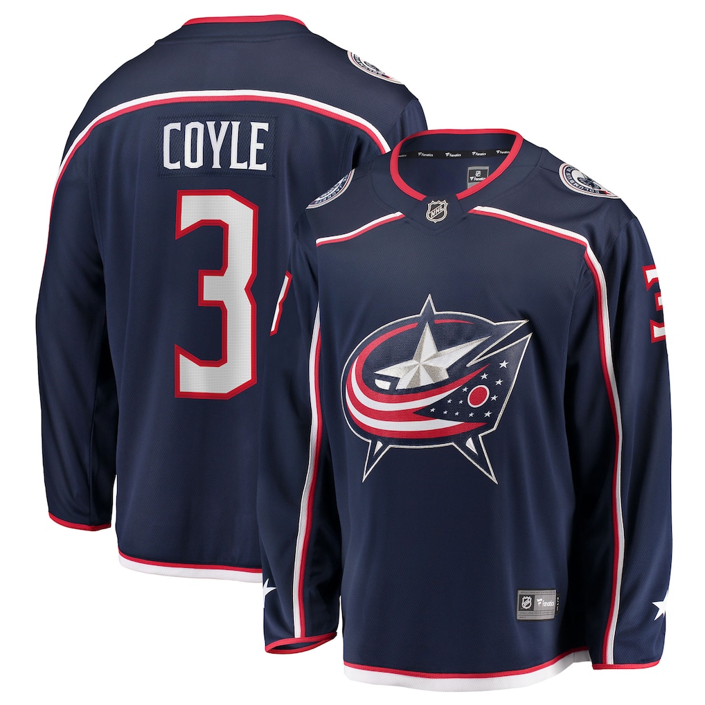 Men's Columbus Blue Jackets Charlie Coyle Fanatics Navy Home Breakaway Jersey - Jersey