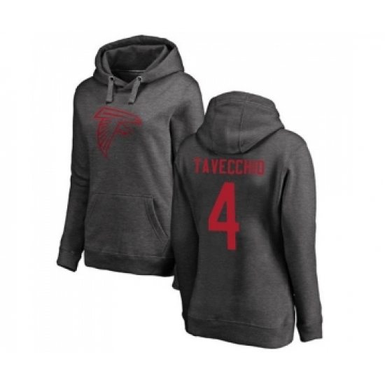 Football Women's Atlanta Falcons #4 Giorgio Tavecchio Ash One Color Pullover Hoodie - Jersey