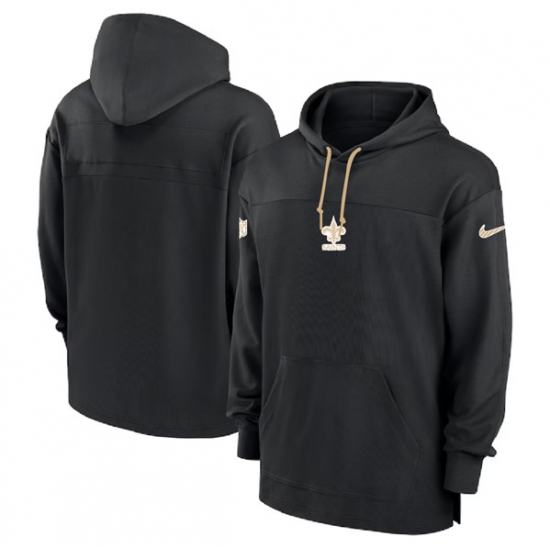Men's New Orleans Saints Black Performance Pullover Hoodie - Jersey
