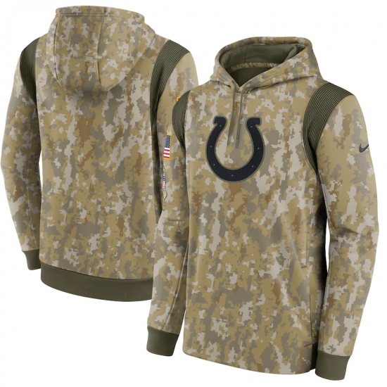 Men's Indianapolis Colts Nike Camo 2021 Salute To Service Therma Performance Pullover Hoodie - Jersey