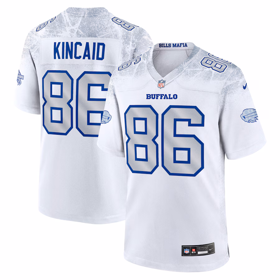 Men's Buffalo Bills Dalton Kincaid Nike White 2025 Rivalries Collection Game Jersey - Jersey
