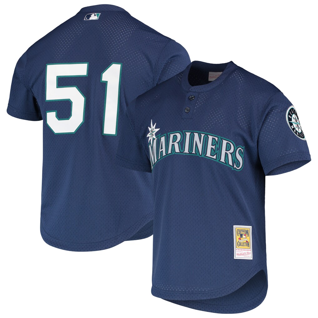 Men's Seattle Mariners Ichiro Suzuki Mitchell & Ness Navy Authentic Batting Practice Jersey - Jersey