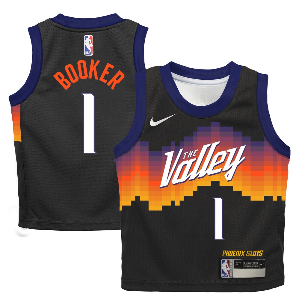Preschool Phoenix Suns Devin Booker Nike Black 2025/26 City Edition Swingman Jersey - Jersey
