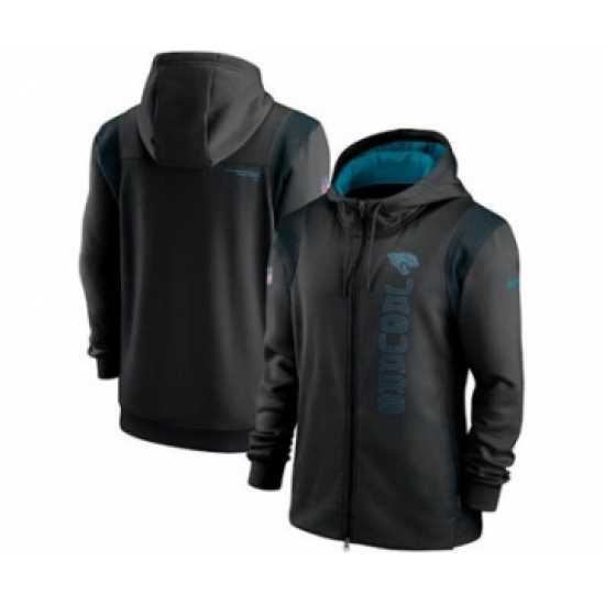 Men's Jacksonville Jaguars 2021 Black Sideline Team Performance Full-Zip Hoodie - Jersey