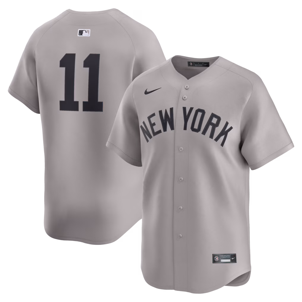 Men's New York Yankees Anthony Volpe Nike Gray Road Limited Player Jersey - Jersey