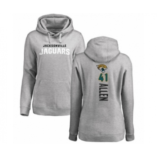 Football Women's Jacksonville Jaguars #41 Josh Allen Ash Backer Pullover Hoodie - Jersey