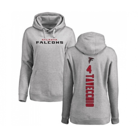 Football Women's Atlanta Falcons #4 Giorgio Tavecchio Ash Backer Pullover Hoodie - Jersey