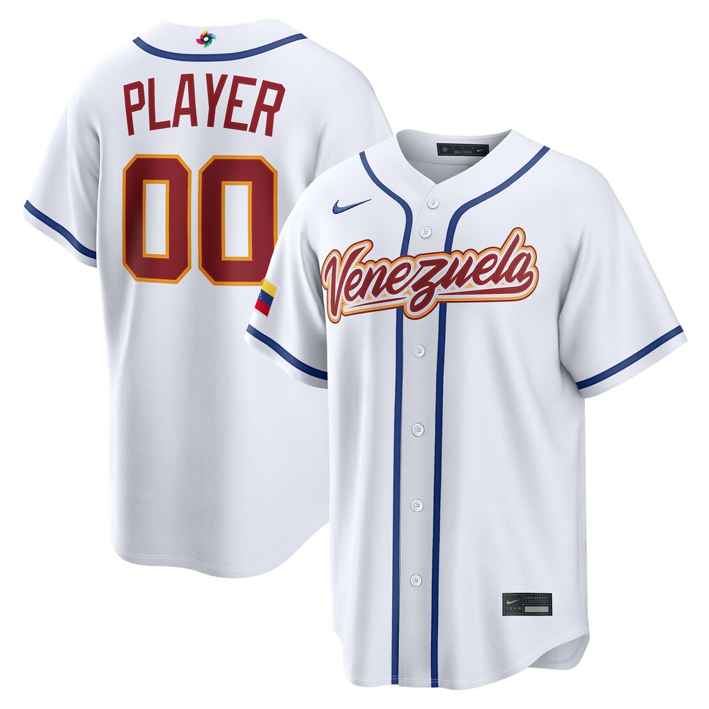 Men's Venezuela Baseball Nike White 2026 World Baseball Classic Home Pick-A-Player Jersey - Jersey