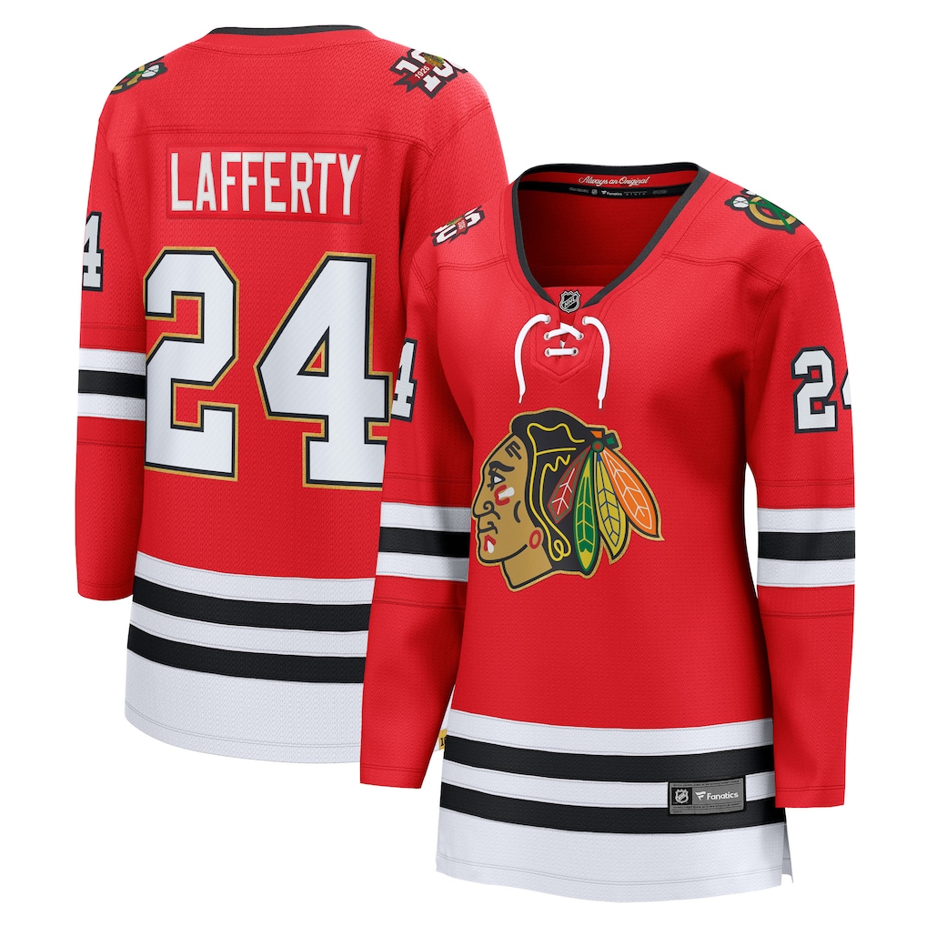 Women's Chicago Blackhawks Sam Lafferty Fanatics Red Centennial Breakaway Player Jersey - Jersey
