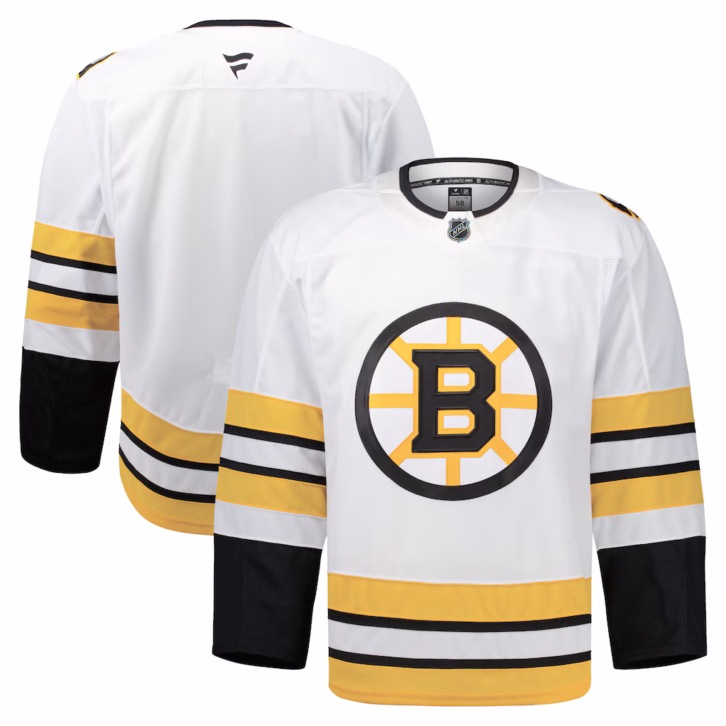Men's Boston Bruins Fanatics White Away Authentic Pro Jersey - Jersey