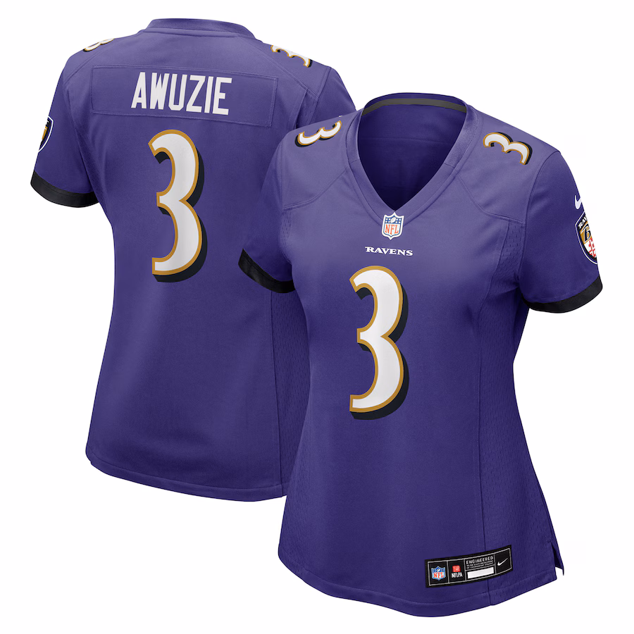 Women's Baltimore Ravens Chidobe Awuzie Nike Purple Team Game Jersey - Jersey